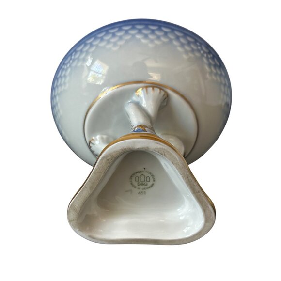 Bing and Grondahl Copenhagen Denmark Porcelain Seagull Compote Bowl Dolphin Feet - Picture 8 of 11